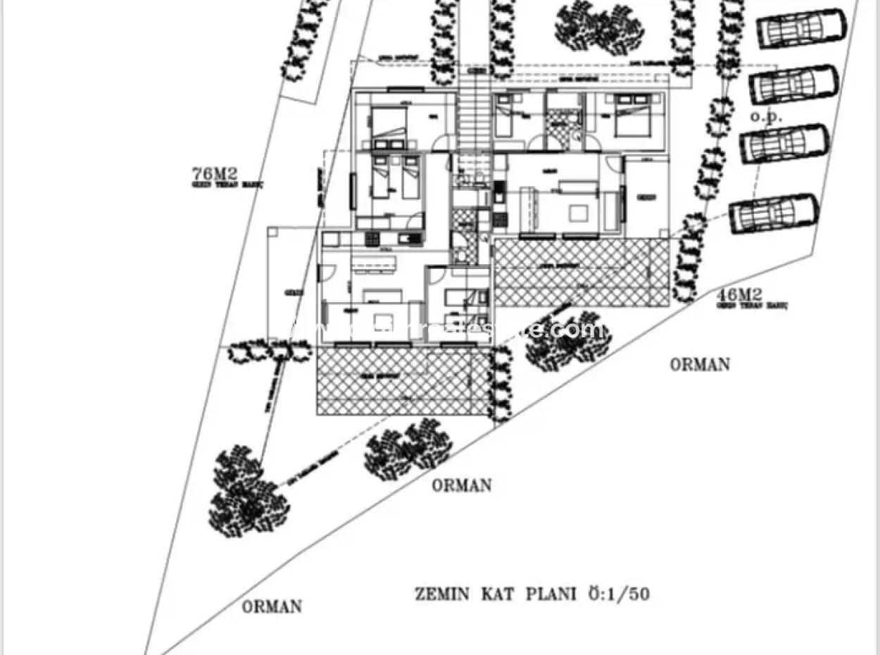 Luxuswohnung Zum Verkauf Mit Swimmingpool Im Stadtteil Gökçe Des Bezirks Ula Der Provinz Muğla 2 Km Zum Meer Mit Blick Auf Den Wald