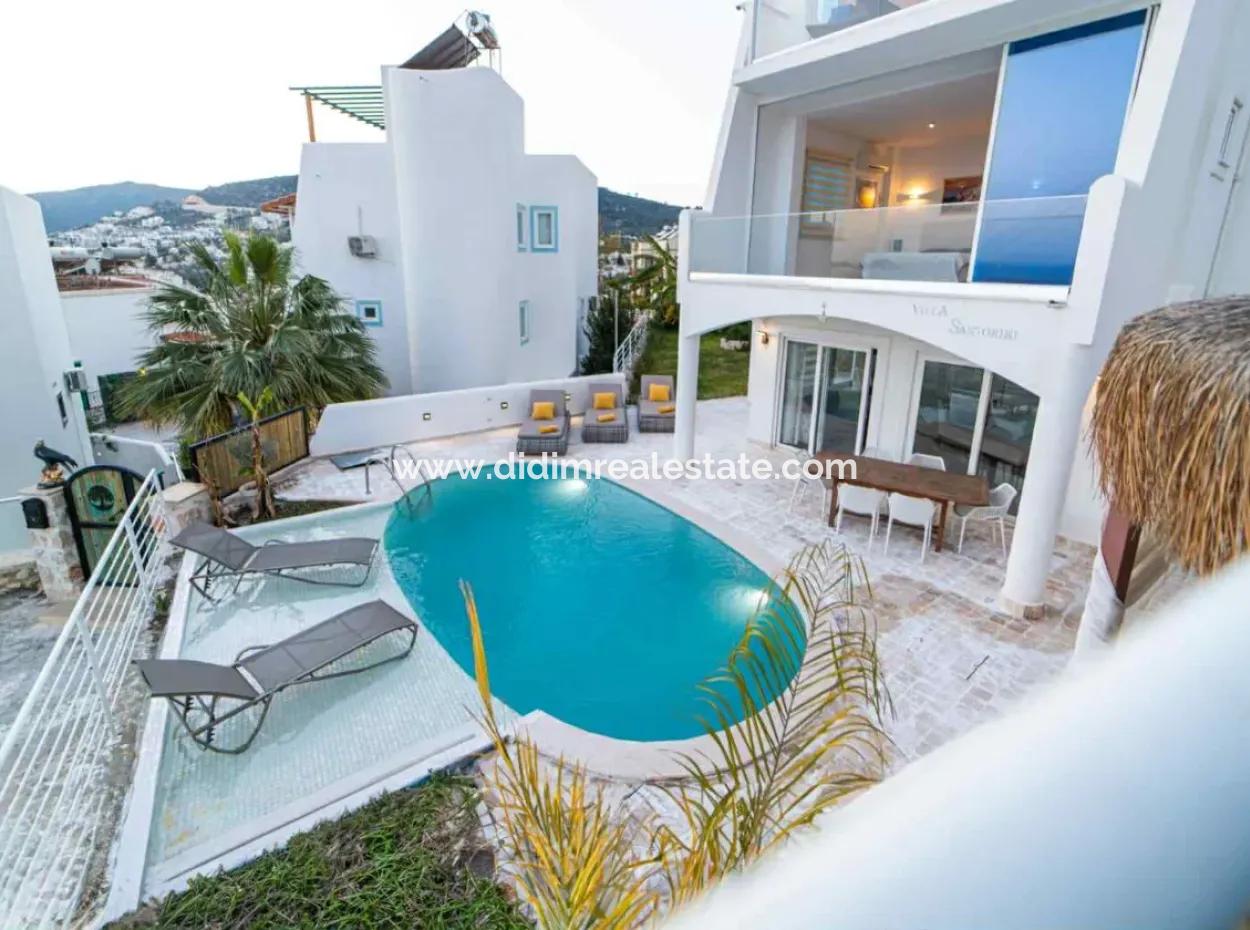 A Detached Villa For Sale With A Magnificent Sea View Swimming Pool In Kalkan Is A Custom-Made Villa